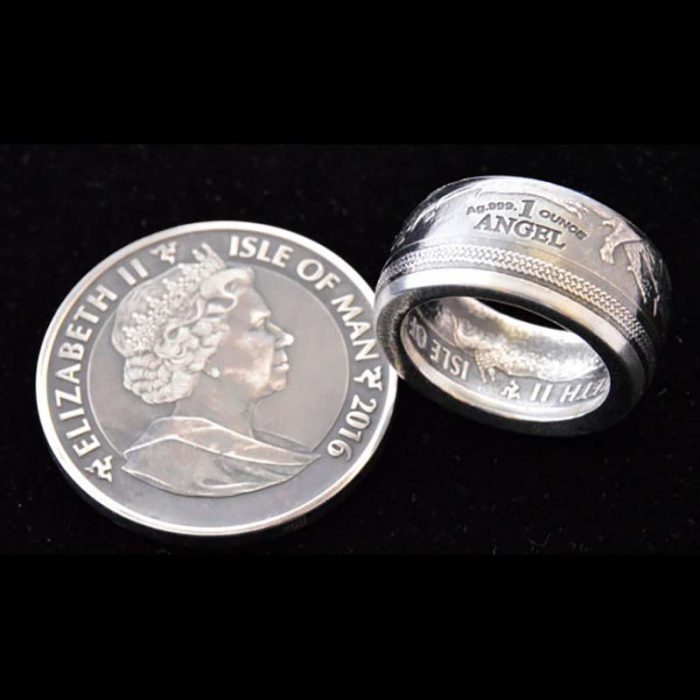 2016 Silver Isle of Man Angel Coin Ring