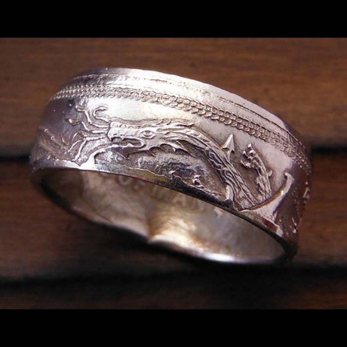 Platinum Isle of Man Angel Coin Ring