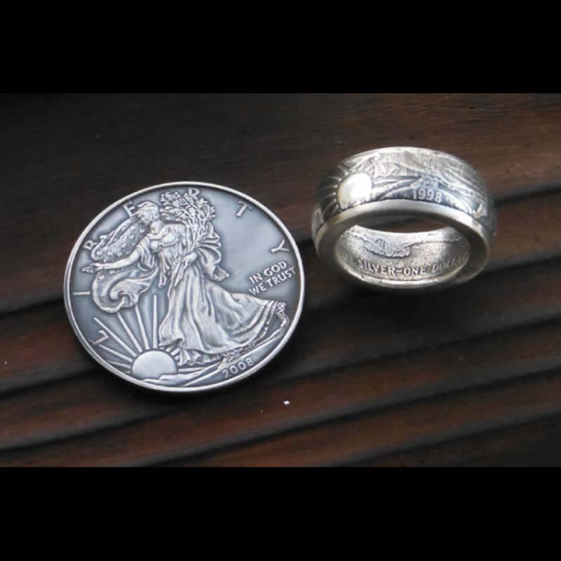 United States Silver Eagle Dollar Coin Ring Coin Ring Tools