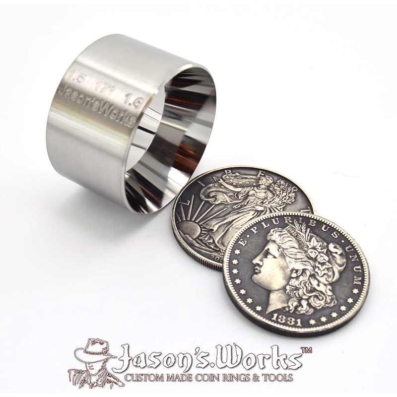 One Reduction/Folding Die Hardened Stainless Steel for U.S. Silver Eagle sized coins 1.5" x 1.6" at 17 degrees